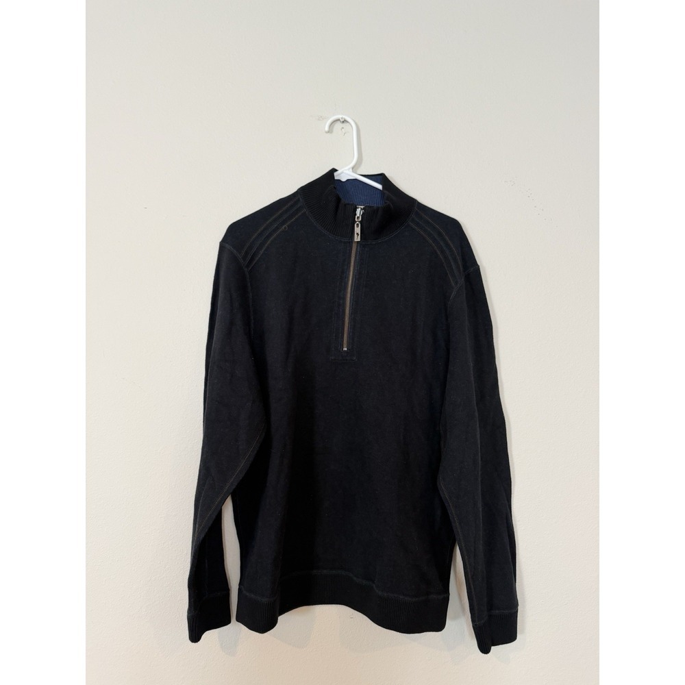 NWT Men's Tommy Bahama 1/4 Zip Reversible Dark Blue And Light Blue Size Large